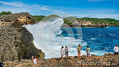 Angel's Billabong and Broken Beach are probably the most popular destination on Nusa Penida Island, Bali Indonesia Editorial Stock Photo