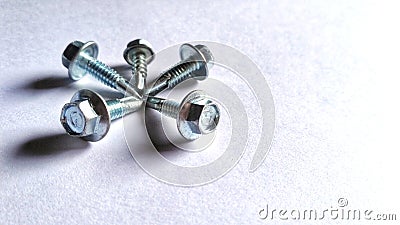 Nut bolt in best teamwork Stock Photo