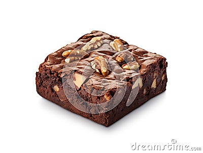 Nut Brownie, Homemade German Chocolate Cake, Chocolate Peanuts Cake, Brownie Square Piece Stock Photo