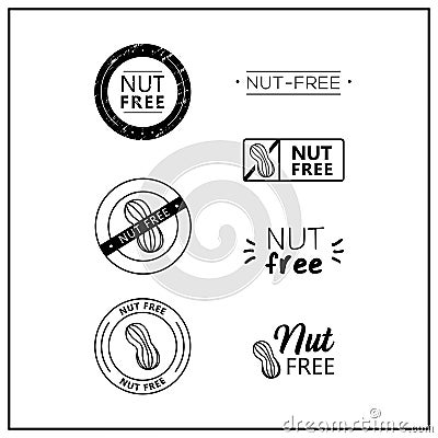 Nut-free vector logos Stock Photo