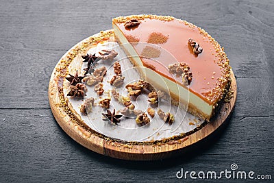 Nutcake. On a wooden background. Stock Photo
