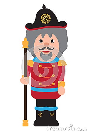 Nutcracker Tin or Wooden Christmas Toy Vector Illustration Vector Illustration