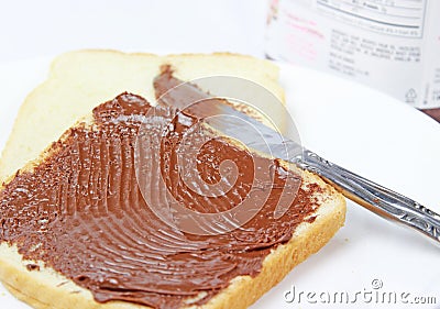 Nutella Sandwich Stock Photo