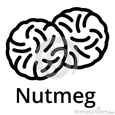 Nutmeg icon, outline style Vector Illustration