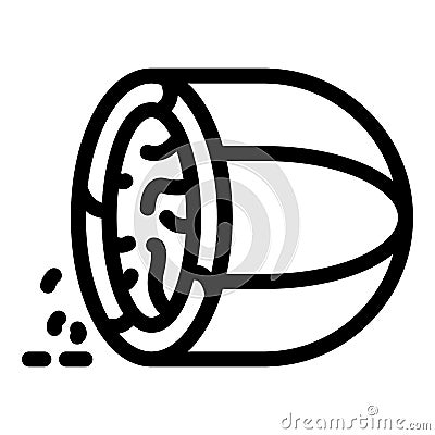 Nutmeg icon, outline style Vector Illustration