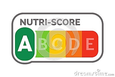 Nutri-score A label system Cartoon Illustration