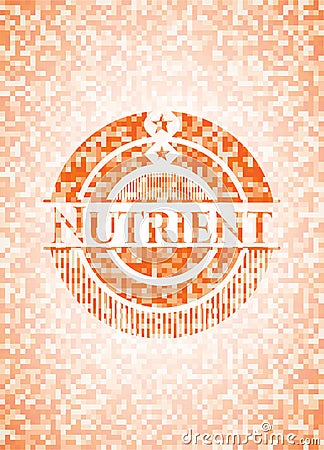 Nutrient orange mosaic emblem. Vector Illustration. Detailed Vector Illustration