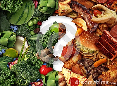 Nutrition Confusion Idea Stock Photo