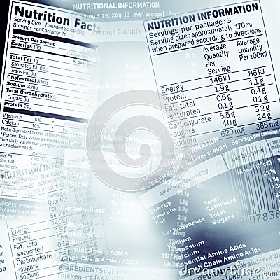 Nutrition facts Stock Photo