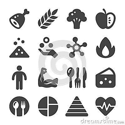 Nutrition icon set Vector Illustration