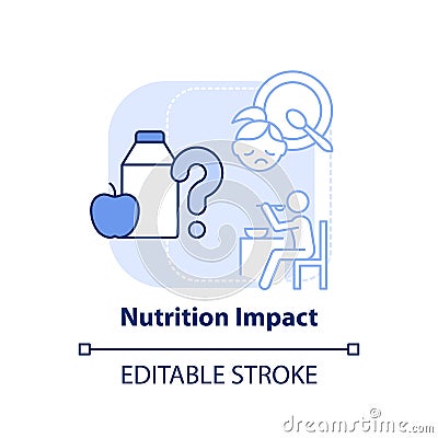 Nutrition impact light blue concept icon Vector Illustration