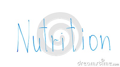 Nutrition word written on glass, healthy diet, weight loss program, supplements Stock Photo