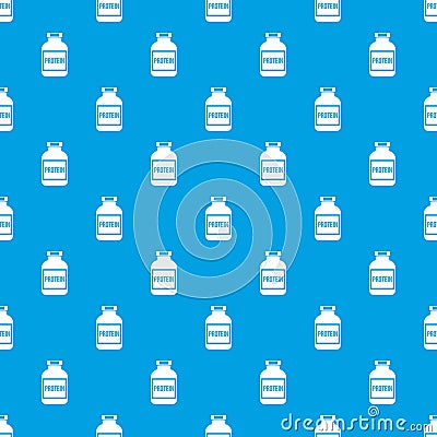 Nutritional supplement for athletes pattern seamless blue Vector Illustration