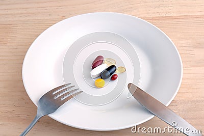 Nutritional Supplements, vitamins pills, healthcare Stock Photo