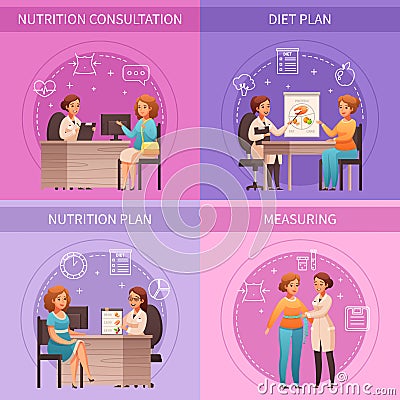 Nutritionist Dietitian Cartoon Concept Vector Illustration