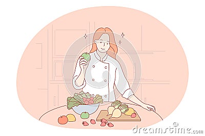 Nutritionist, doctor, profession in healthy lifestyle concept Vector Illustration