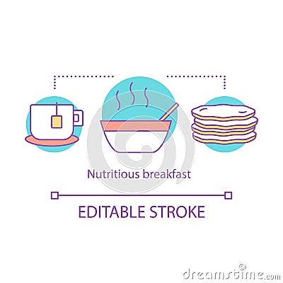 Nutritious breakfast concept icon Vector Illustration