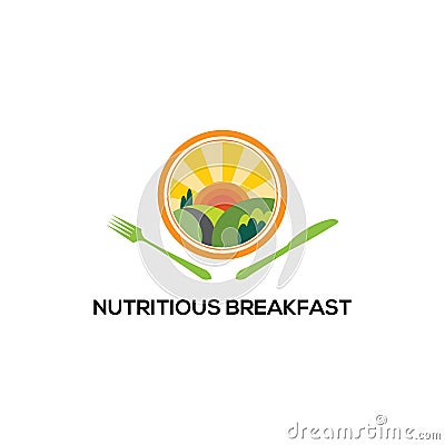 Nutritious Breakfast logo designs template, healthy logo inspirations Vector Illustration