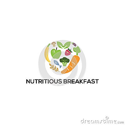 Nutritious Breakfast logo designs template, healthy logo inspirations Vector Illustration