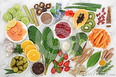 Nutritious Health Food for Immune System Support Stock Photo