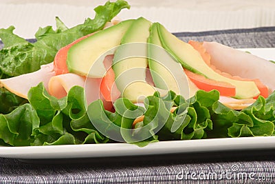 Nutritious lettuce wrap Stock Photo