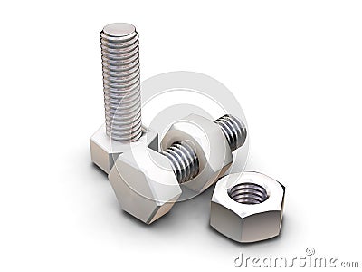 Nuts and bolts Stock Photo