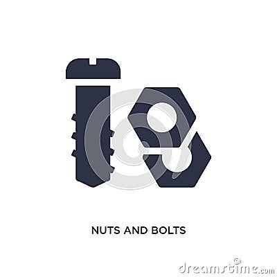 nuts and bolts icon on white background. Simple element illustration from tools concept Vector Illustration