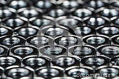 Nuts and bolts metal fasteners Stock Photo