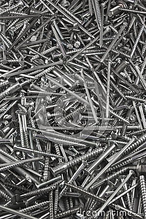 Nuts, bolts, screws and nails Stock Photo