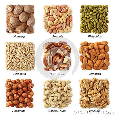 Nuts collection Stock Photo