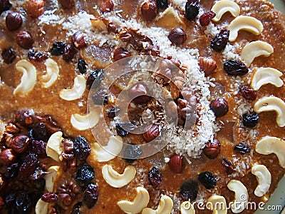 Nuts and dried fruits Polish Easter Cake Stock Photo