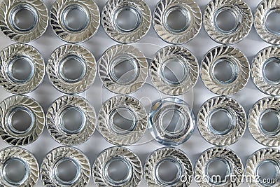 Nuts with flange. Stock Photo