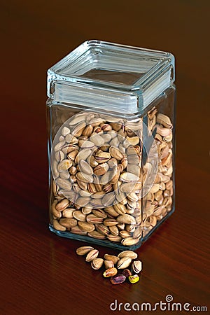 Nuts jar - pistachio Stock Photo