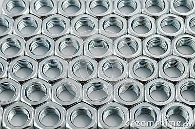 Nuts in an organized array pattern Stock Photo