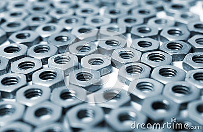 Nuts in an organized array pattern Stock Photo