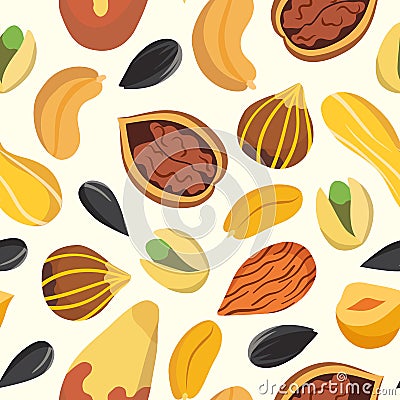 Nuts vector pattern Vector Illustration