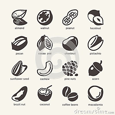 16 Nuts - web icon cet Vector Illustration