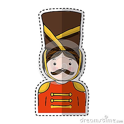 Nutscraker soldier isolated icon Vector Illustration