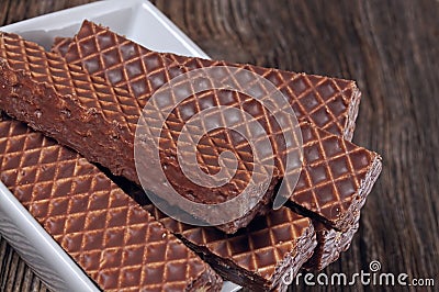 Nutty bars chocolate,bowl Stock Photo