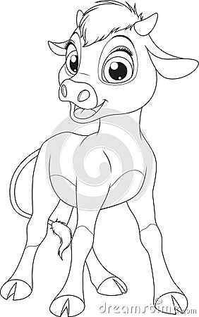 Funny little calf Vector Illustration