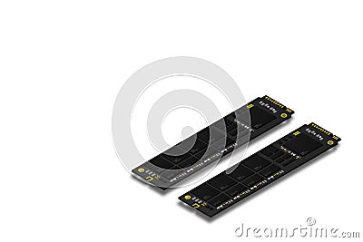 NVME Express M.2 memory realistic 3d isometric illustration, random access memory, personal computer hardware component, custom ga Vector Illustration