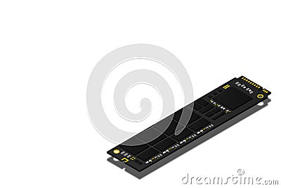 NVME Express M.2 memory realistic 3d isometric illustration, random access memory Vector Illustration