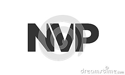 NVP logo design template with strong and modern bold text. Initial based vector logotype featuring simple and minimal typography. Vector Illustration