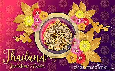 Thailand ancient Luxury concept.Thai traditional style.vector illustration for Travel in Thailand. Vector Illustration
