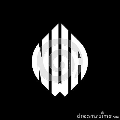 NWA circle letter logo design with circle and ellipse shape. NWA ellipse letters with typographic style. The three initials form a Vector Illustration