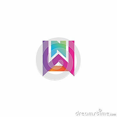 NWA logo full color. Letter WA Icon Vector Illustration