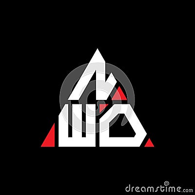 NWO triangle letter logo design with triangle shape. NWO triangle logo design monogram. NWO triangle vector logo template with red Vector Illustration