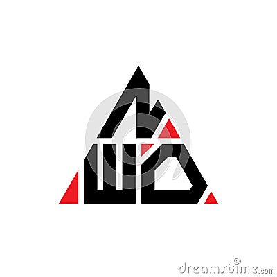 NWO triangle letter logo design with triangle shape. NWO triangle logo design monogram. NWO triangle vector logo template with red Vector Illustration