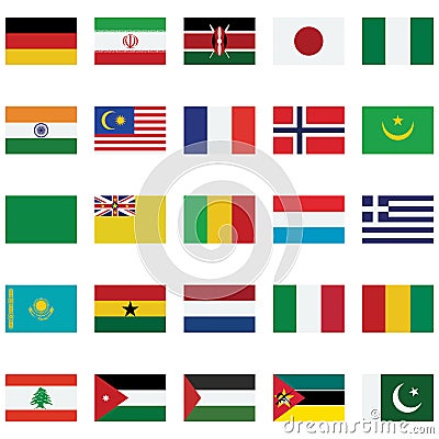 World Flag isolated Vector Illustration set every single flag you can easily edit Vector Illustration
