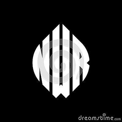NWR circle letter logo design with circle and ellipse shape. NWR ellipse letters with typographic style. The three initials form a Vector Illustration